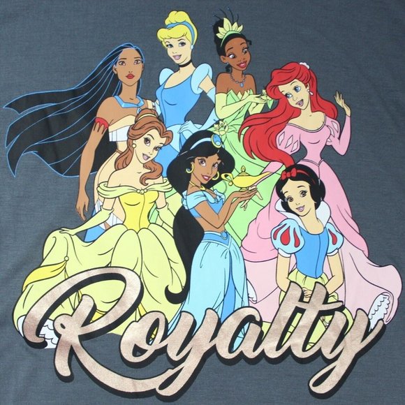 Disney Princess Womens Graphic Print Tee Short Sleeve Crew Neck T Shirt Size L - Picture 2 of 4